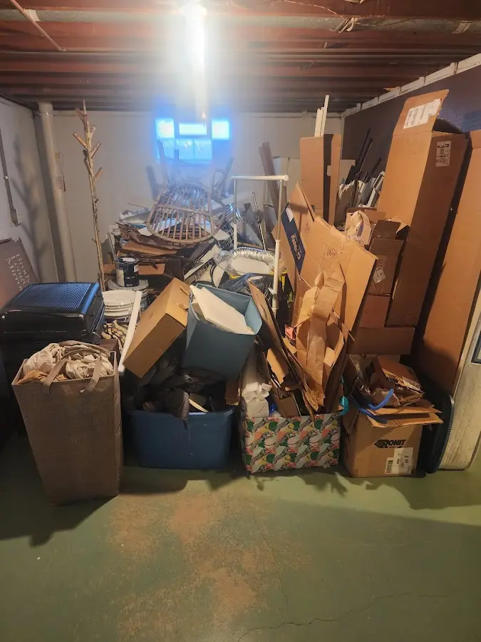 Roll-off dumpster container at job site for 2 Yard Dumpster Rental in Coeymans